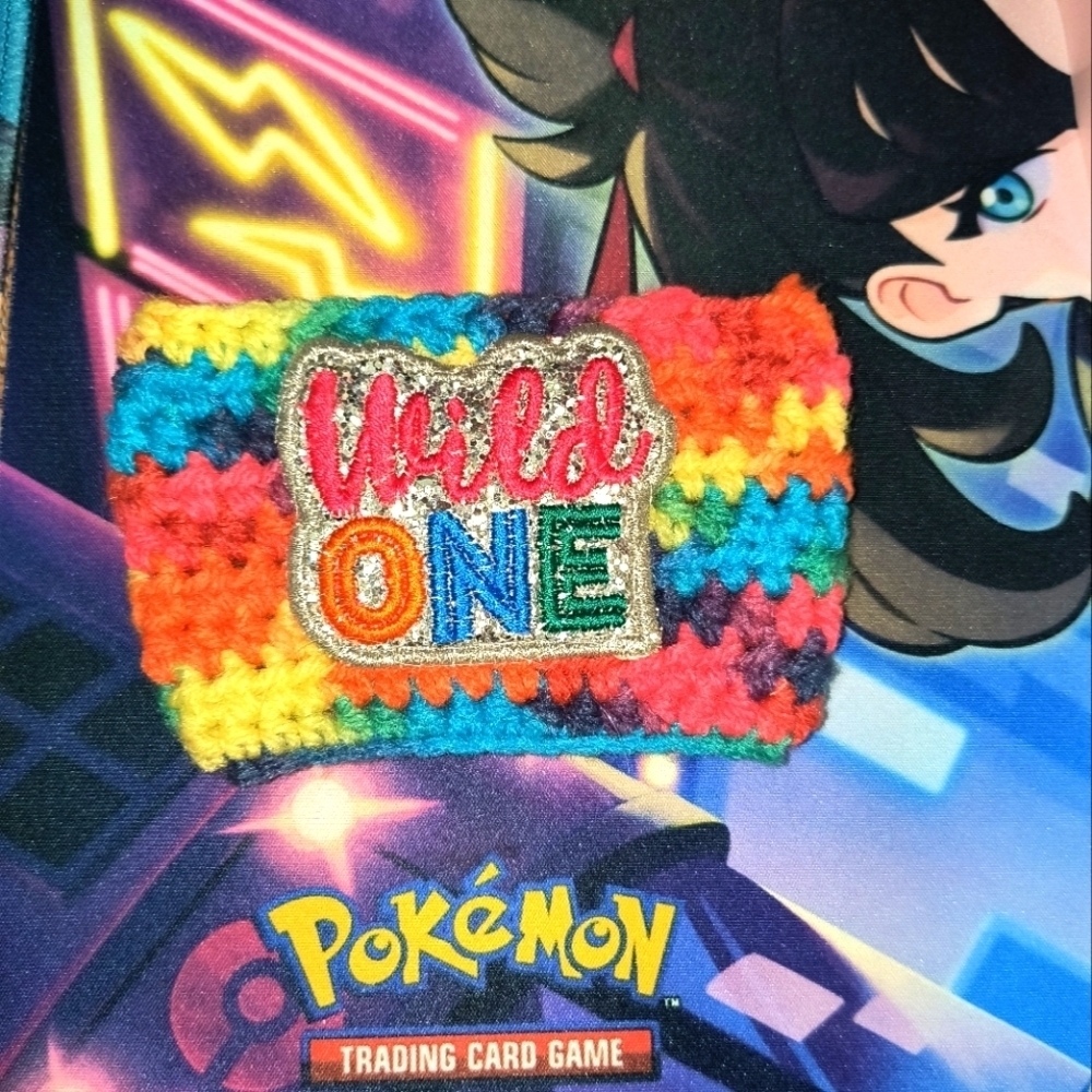Colorful Wild One Kids Cop Koozie Kitchen Decor Rainbow Crochet